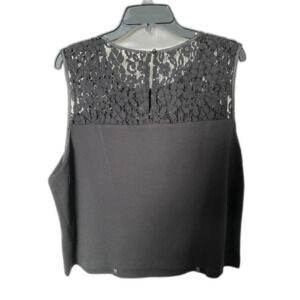 Nanette by Nanette Lepore‎ Black soft-ribbed lace-top sleeveless top NWT size XL